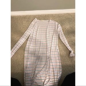 Long waffle knit cardigan